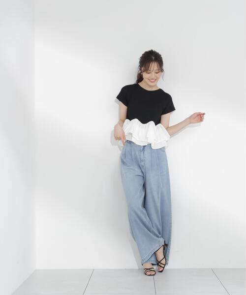 PROPORTION BODY DRESSING(プロポーションボディドレッシング)の「<a>ホイップフリルTシャツ / 1216269501(Tシャツ/カットソー・レディース・ブラック/グレー系その他/ホワイト・FREE)」の7枚目の写真