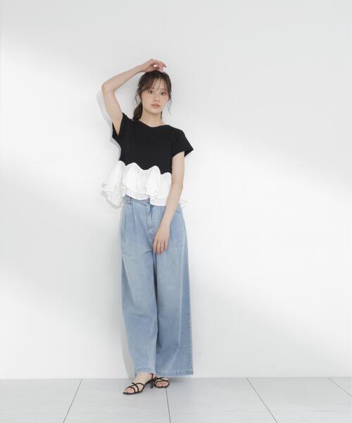 PROPORTION BODY DRESSING(プロポーションボディドレッシング)の「<a>ホイップフリルTシャツ / 1216269501(Tシャツ/カットソー・レディース・ブラック/グレー系その他/ホワイト・FREE)」の8枚目の写真