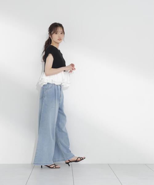 PROPORTION BODY DRESSING(プロポーションボディドレッシング)の「<a>ホイップフリルTシャツ / 1216269501(Tシャツ/カットソー・レディース・ブラック/グレー系その他/ホワイト・FREE)」の9枚目の写真