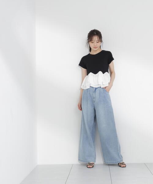 PROPORTION BODY DRESSING(プロポーションボディドレッシング)の「<a>ホイップフリルTシャツ / 1216269501(Tシャツ/カットソー・レディース・ブラック/グレー系その他/ホワイト・FREE)」の10枚目の写真