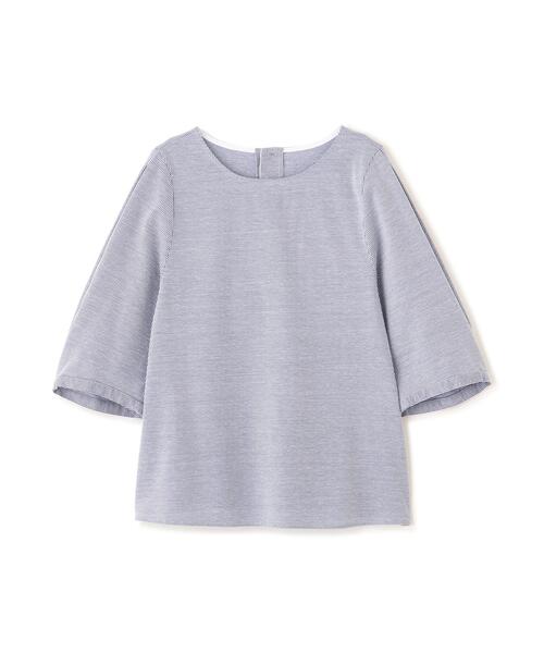 human woman（ヒューマンウーマン）の「◆【ウォッシャブル】ジャカードストライプクルーネックプルオーバー（Tシャツ/カットソー・レディース・ダークインディゴブルー/ブルー系その他3・MEDIUM）」の12枚目の写真