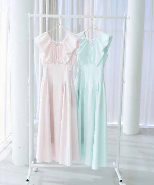 Rose Muse（ロゼミューズ）の「Sherbet flare dress（ワンピース・レディース・ミント/ピンク・FREE）」の3枚目の写真