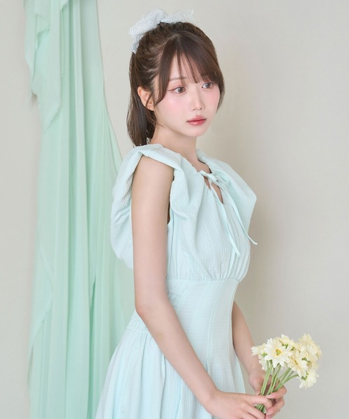 Rose Muse（ロゼミューズ）の「Sherbet flare dress（ワンピース・レディース・ミント/ピンク・FREE）」の4枚目の写真