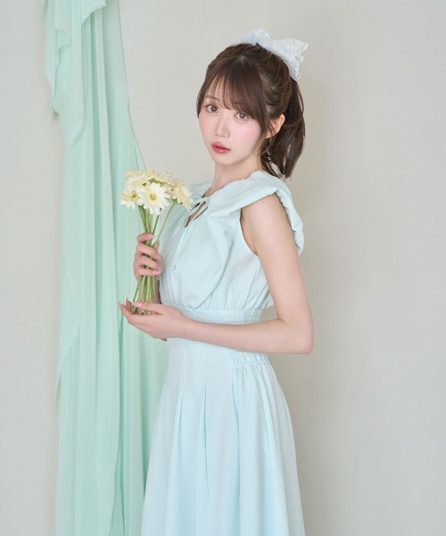 Rose Muse（ロゼミューズ）の「Sherbet flare dress（ワンピース・レディース・ミント/ピンク・FREE）」の6枚目の写真