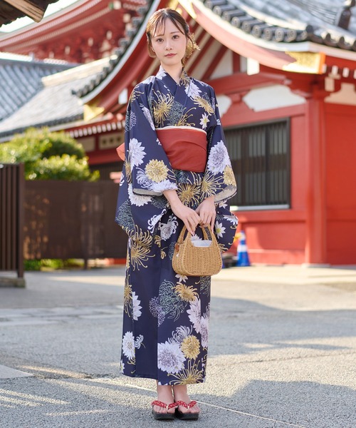 Ambre Neige(アンブルネージュ)の「2way yukata set / 2way浴衣セット(浴衣・レディース・その他/ネイビー/ピンク/ブルー・FREE)」の7枚目の写真