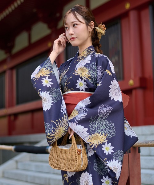 Ambre Neige(アンブルネージュ)の「2way yukata set / 2way浴衣セット(浴衣・レディース・その他/ネイビー/ピンク/ブルー・FREE)」の8枚目の写真