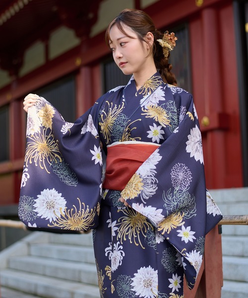 Ambre Neige(アンブルネージュ)の「2way yukata set / 2way浴衣セット(浴衣・レディース・その他/ネイビー/ピンク/ブルー・FREE)」の9枚目の写真