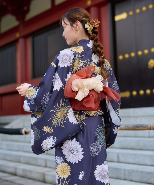 Ambre Neige(アンブルネージュ)の「2way yukata set / 2way浴衣セット(浴衣・レディース・その他/ネイビー/ピンク/ブルー・FREE)」の10枚目の写真