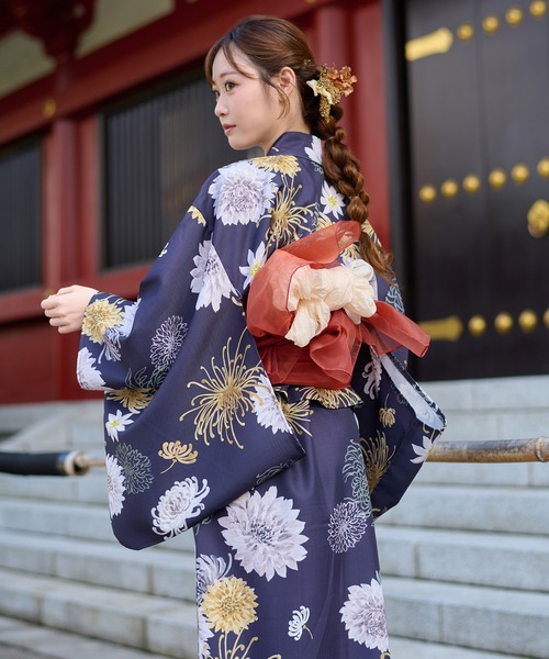 Ambre Neige(アンブルネージュ)の「2way yukata set / 2way浴衣セット(浴衣・レディース・その他/ネイビー/ピンク/ブルー・FREE)」の11枚目の写真