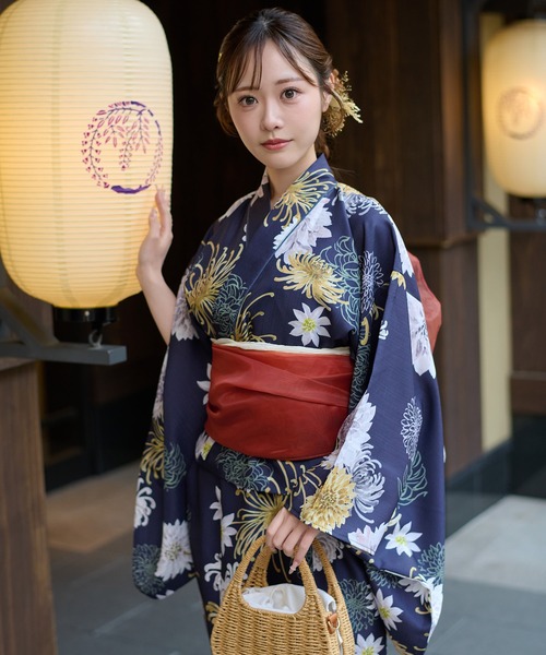 Ambre Neige(アンブルネージュ)の「2way yukata set / 2way浴衣セット(浴衣・レディース・その他/ネイビー/ピンク/ブルー・FREE)」の12枚目の写真