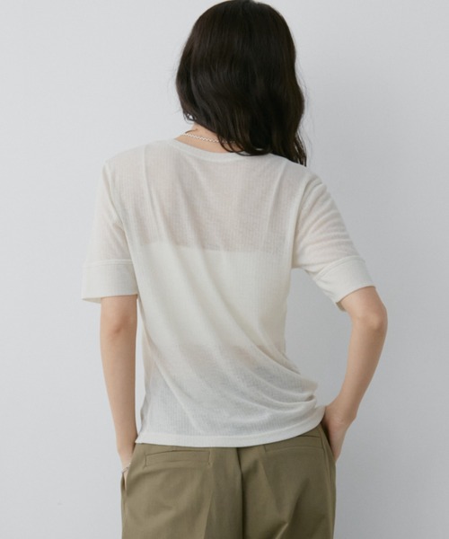 Aunt Marie's(アントマリーズ)の「ランダムボタンシアーハーフスリーブカーディガン(Tシャツ/カットソー・レディース・ブルー/ブラック/アイボリー・FREE)」の13枚目の写真