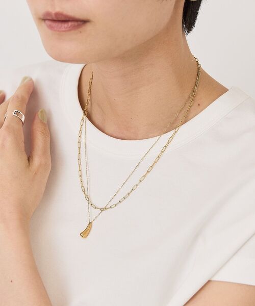 AMERICAN HOLIC（アメリカンホリック）の「【ステンレス】ドロップトップ２連ネックレス（ネックレス・レディース・シルバー/ゴールド・FREE）」の4枚目の写真