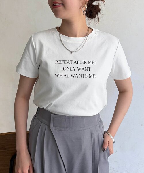 Chez toi(シェトワ)の「メッセージロゴT(Tシャツ/カットソー・レディース・オフホワイト・FREE)」の15枚目の写真