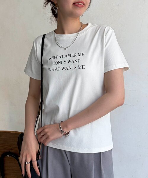 Chez toi(シェトワ)の「メッセージロゴT(Tシャツ/カットソー・レディース・オフホワイト・FREE)」の16枚目の写真