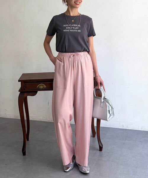 Chez toi(シェトワ)の「メッセージロゴT(Tシャツ/カットソー・レディース・オフホワイト・FREE)」の2枚目の写真
