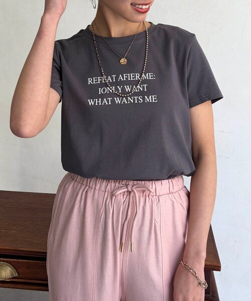 Chez toi(シェトワ)の「メッセージロゴT(Tシャツ/カットソー・レディース・オフホワイト・FREE)」の3枚目の写真
