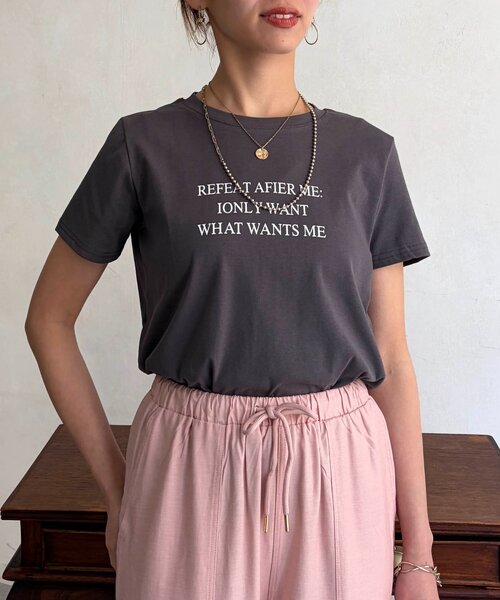 Chez toi(シェトワ)の「メッセージロゴT(Tシャツ/カットソー・レディース・オフホワイト・FREE)」の4枚目の写真