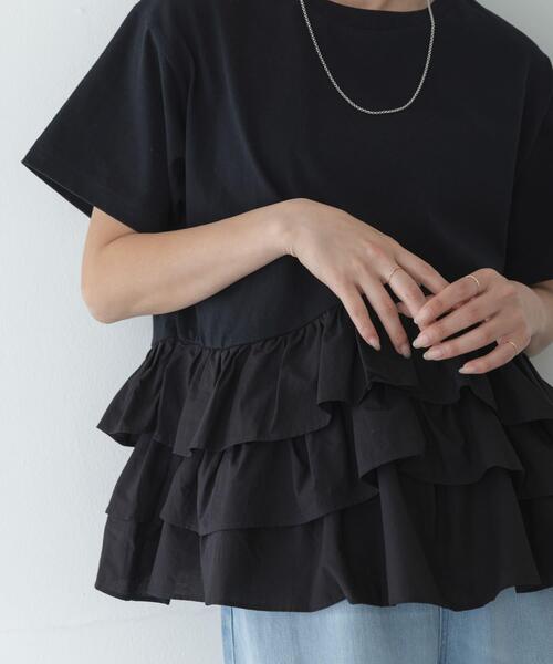 URBAN RESEARCH Sonny Label(アーバンリサーチサニーレーベル)の「ペプラムフリルカットソー(Tシャツ/カットソー・レディース・オフホワイト/ブラウン/ブラック・FREE)」の6枚目の写真
