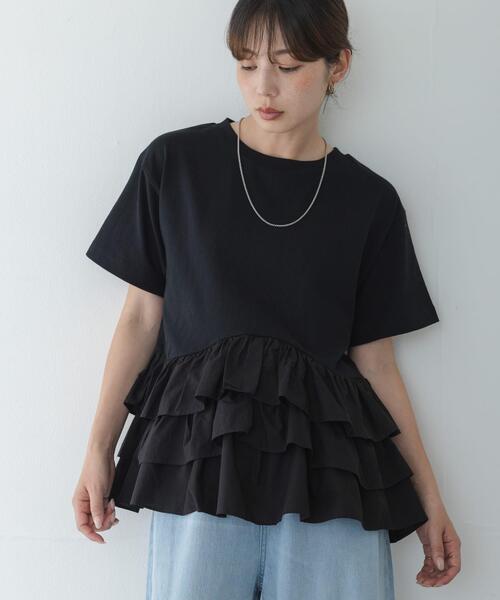 URBAN RESEARCH Sonny Label(アーバンリサーチサニーレーベル)の「ペプラムフリルカットソー(Tシャツ/カットソー・レディース・オフホワイト/ブラウン/ブラック・FREE)」の7枚目の写真