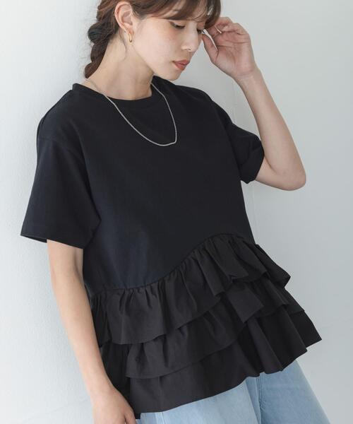 URBAN RESEARCH Sonny Label(アーバンリサーチサニーレーベル)の「ペプラムフリルカットソー(Tシャツ/カットソー・レディース・オフホワイト/ブラウン/ブラック・FREE)」の8枚目の写真
