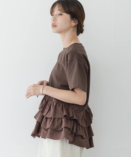 URBAN RESEARCH Sonny Label(アーバンリサーチサニーレーベル)の「ペプラムフリルカットソー(Tシャツ/カットソー・レディース・オフホワイト/ブラウン/ブラック・FREE)」の18枚目の写真