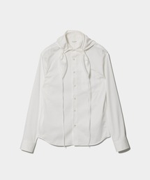 finx cotton tuck in scarf shirt