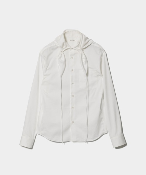 finx cotton tuck in scarf shirt — рубашка с платочным защипом из финкса хлопка