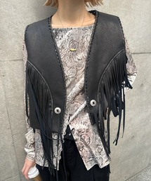 Ameri(�A����)��WESTERN FRINGE SYNTHETIC LEATHER VEST(�x�X�g)