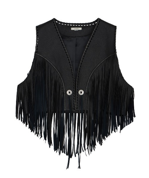 Ameri(アメリ)の「WESTERN FRINGE SYNTHETIC LEATHER VEST(ベスト・レディース・ブラック・FREE)」の6枚目の写真