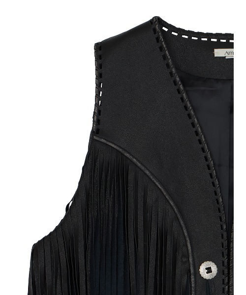 Ameri(アメリ)の「WESTERN FRINGE SYNTHETIC LEATHER VEST(ベスト・レディース・ブラック・FREE)」の8枚目の写真