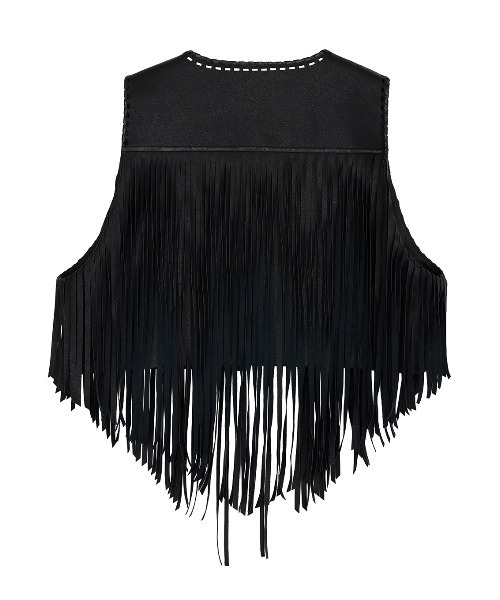 Ameri(アメリ)の「WESTERN FRINGE SYNTHETIC LEATHER VEST(ベスト・レディース・ブラック・FREE)」の10枚目の写真