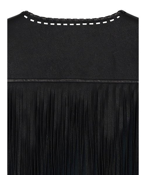 Ameri(アメリ)の「WESTERN FRINGE SYNTHETIC LEATHER VEST(ベスト・レディース・ブラック・FREE)」の11枚目の写真