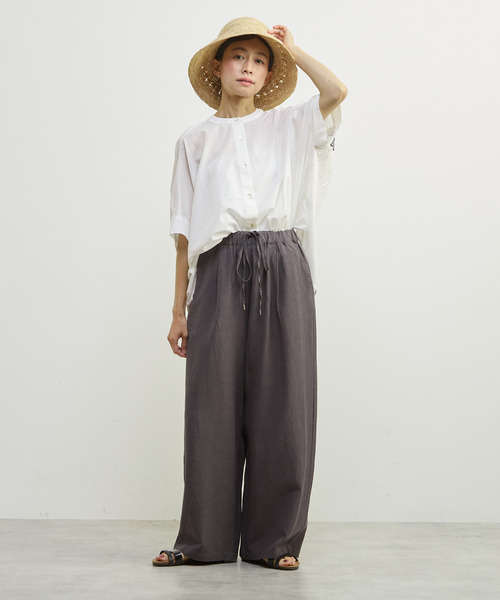 MELROSE claire（メルローズ クレール）の「【コットンバック刺しゅうブラウス】（シャツ/ブラウス・レディース・オフホワイト/ブラック/ブラウン・FREE）」の4枚目の写真