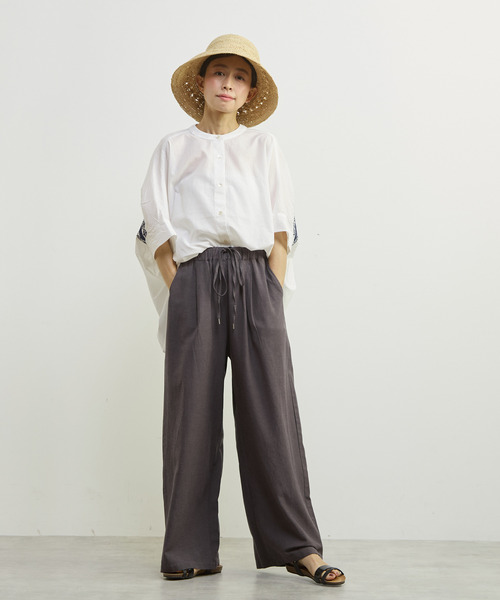 MELROSE claire（メルローズ クレール）の「【コットンバック刺しゅうブラウス】（シャツ/ブラウス・レディース・オフホワイト/ブラック/ブラウン・FREE）」の12枚目の写真