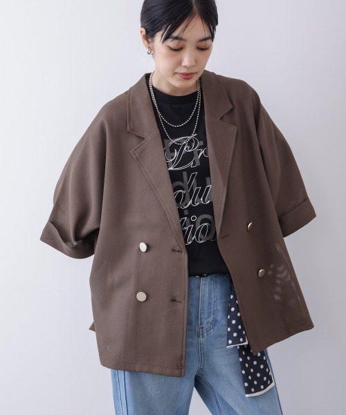 Bou Jeloud(ブージュルード)の「メッシュダブルジャケット(その他アウター・レディース・ブラック/カーキ・38)」の10枚目の写真