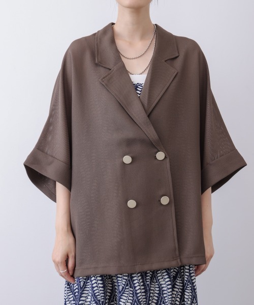 Bou Jeloud(ブージュルード)の「メッシュダブルジャケット(その他アウター・レディース・ブラック/カーキ・38)」の17枚目の写真