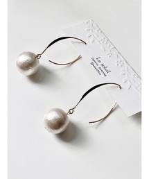 【Le soleil】品格のコットンパール ピアス(MA)