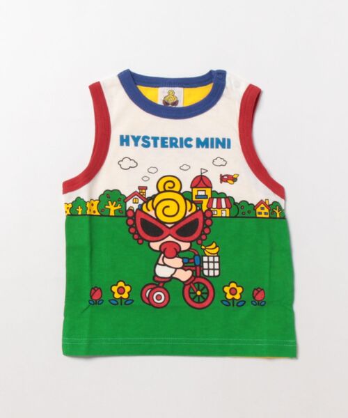 HYSTERIC MINI(ヒステリックミニ)の「HAPPY DRIVE ノースリーブTシャツ(タンクトップ・キッズ・マルチ/ピンク/ブラック・90)」の3枚目の写真