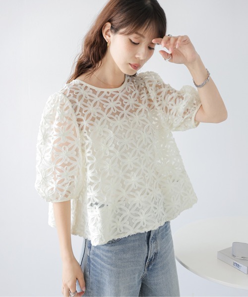 セール】シアージャガード 花柄ブラウス（シャツ/ブラウス）｜AMELY