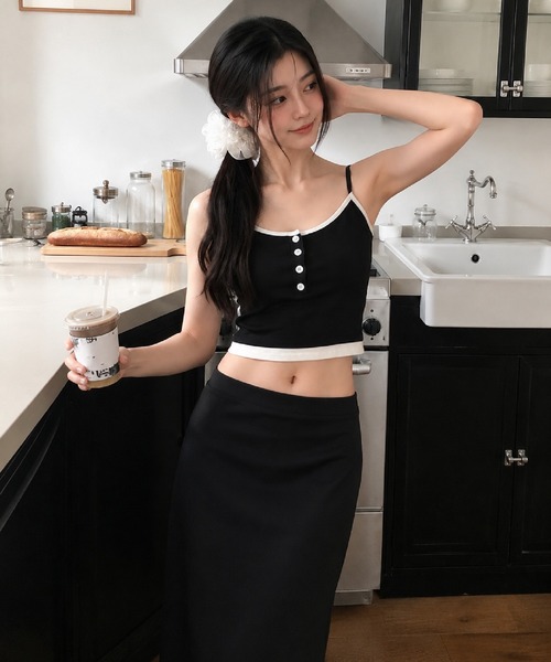 HALEY PESCA(ヘーリーペスカ)の「HALEY PESCA/フェイクレイヤードボーダーリブキャミソール(キャミソール・レディース・ホワイト系その他/ホワイト/グレー/ブラック/ブラウン/ブラック系その他・FREE)」の3枚目の写真