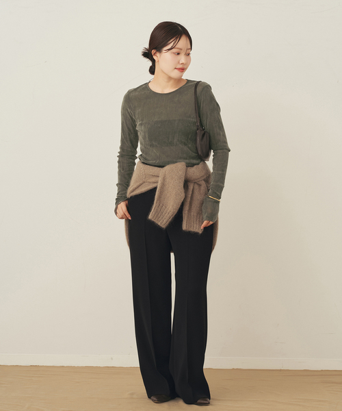plage(プラージュ)の「《WEB限定追加》washable straight パンツ 7(スラックス・レディース・ブラック/ネイビー・38/36/34/32)」の5枚目の写真