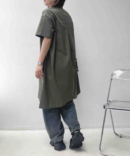 AS KNOW AS plus(アズノゥアズプラス)の「○ダブルポケットスキッパー半袖ワンピース(ワンピース・レディース・カーキ/ブラック/ブルー・FREE)」の20枚目の写真