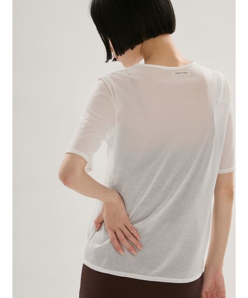 UNDERSON UNDERSON(アンダーソン アンダーソン)の「WASHIエアリーTシャツ(Tシャツ/カットソー・レディース・ブラック/ホワイト/ピンク/ライム・F)」の11枚目の写真