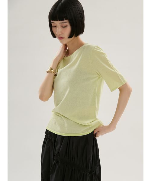 UNDERSON UNDERSON(アンダーソン アンダーソン)の「WASHIエアリーTシャツ(Tシャツ/カットソー・レディース・ブラック/ホワイト/ピンク/ライム・F)」の15枚目の写真