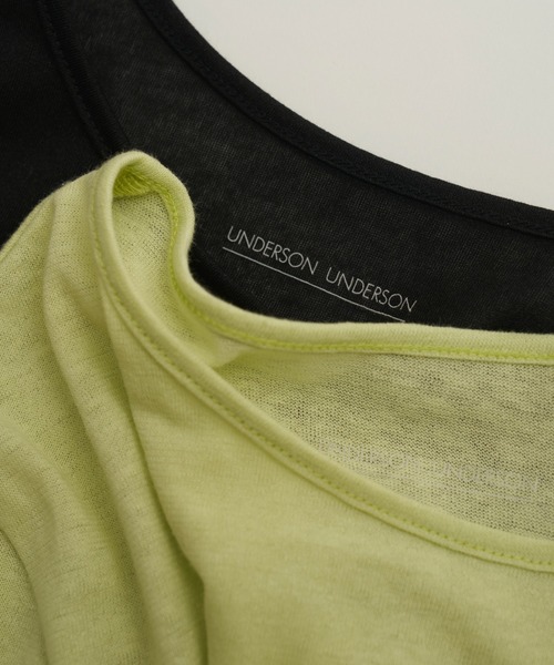 UNDERSON UNDERSON(アンダーソン アンダーソン)の「WASHIエアリーTシャツ(Tシャツ/カットソー・レディース・ブラック/ホワイト/ピンク/ライム・F)」の2枚目の写真
