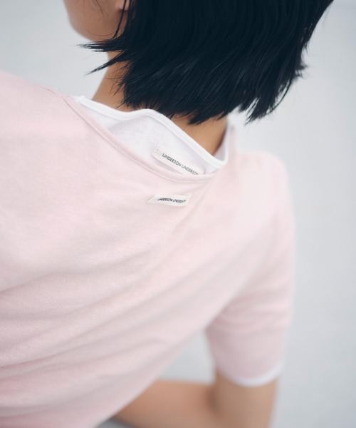 UNDERSON UNDERSON(アンダーソン アンダーソン)の「WASHIエアリーTシャツ(Tシャツ/カットソー・レディース・ブラック/ホワイト/ピンク/ライム・F)」の6枚目の写真