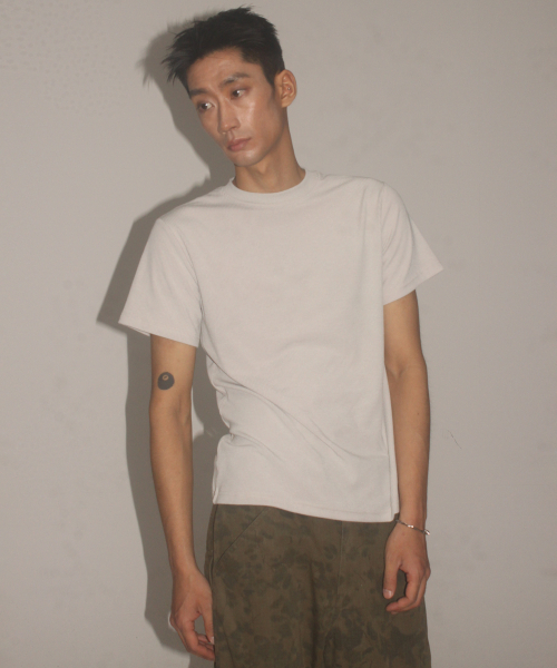 PLACESTUDIOMAN（プレイススタジオメンズ）の「シンプルデイリーマッスルフィットベーシックリブラウンドネックショートスリーブ半袖Tシャツ_3COLOR（Tシャツ/カットソー・メンズ・グレー/ベージュ/ブラック・FREE）」の10枚目の写真