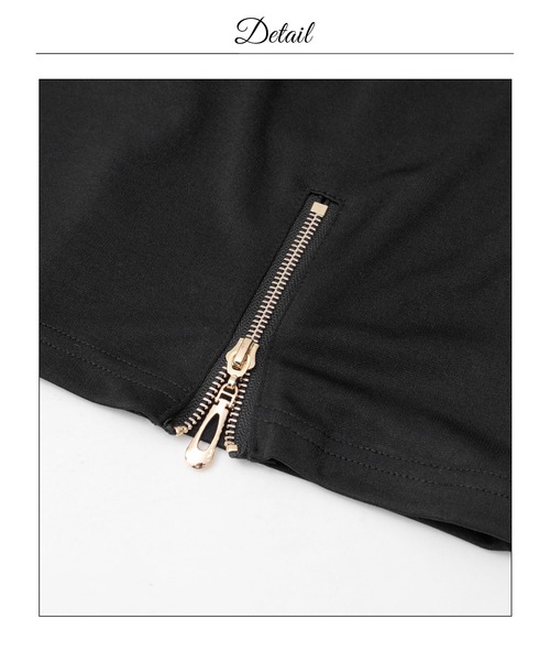 DAZZY(デイジー)の「モノトーンバイカラー裾ジップスリットタイトミニ丈キャバドレス(ドレス・レディース・ホワイト×ブラック・L/M/S)」の18枚目の写真