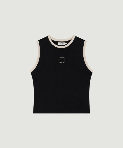 GRVRGROVE(グローブ)の「GR RINGER SLEEVELESS TOP(タンクトップ・レディース・アイボリー/Black・フリー)」の2枚目の写真