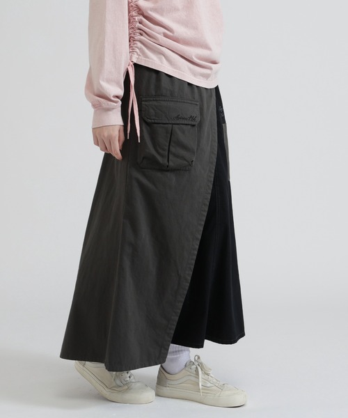 AVIREX（アヴィレックス）の「MILITARY LAYERED LIKE SKIRT（スカート・レディース・オリーブ/ブラック・M/S）」の4枚目の写真